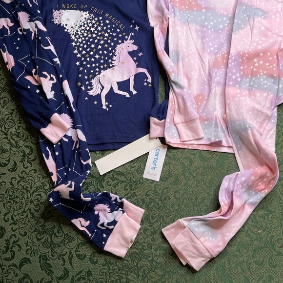 NWT 10 14 12 8 unicorn woke up magical pajamas easter carters christmas horse - Picture 2 of 9